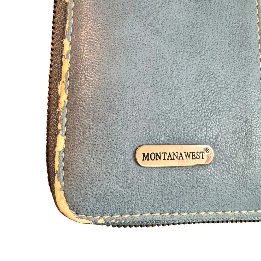 Montana West Blue Cross Wings‎ Phone Wallet Western Aztec Cowgirl Purse